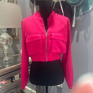 Vibrant Pink Cropped Jacket